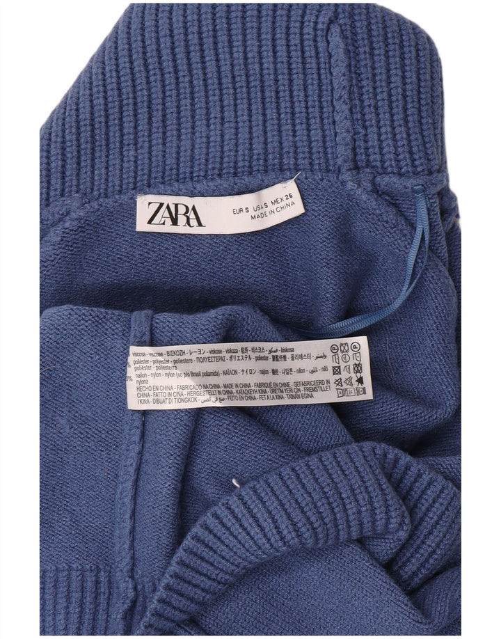 Pulover de damă Zara oversize, cu gât rulat, mic, albastru, UK 10