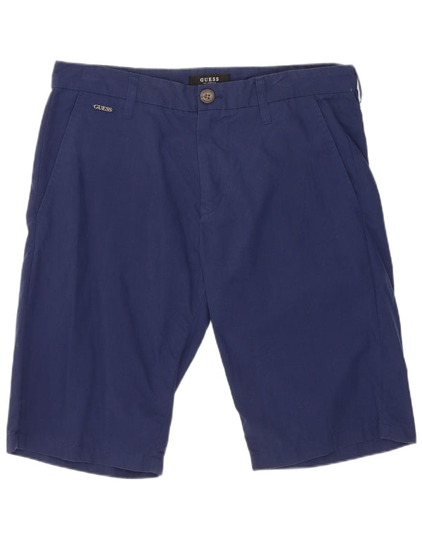 Guess Mens Chino Shorts W32 Medium Blue Cotton
