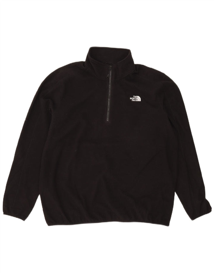 Pulover din lână The North Face pentru bărbați, cu fermoar și gât, poliester negru 2XL