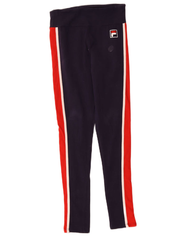 Leggings pentru femei Fila UK 10 mici, albastru marin, color block