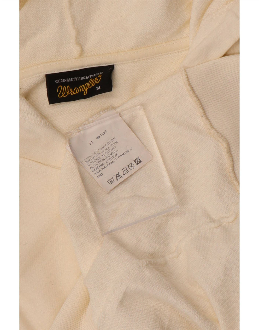 Pulover Wrangler pentru bărbați, cu fermoar, bumbac alb mediu