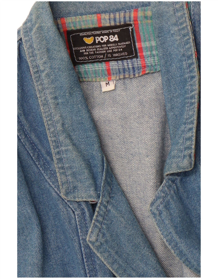 POP 84 Jachetă pentru bărbați din denim cu 2 nasturi UK 38 Bumbac albastru mediu