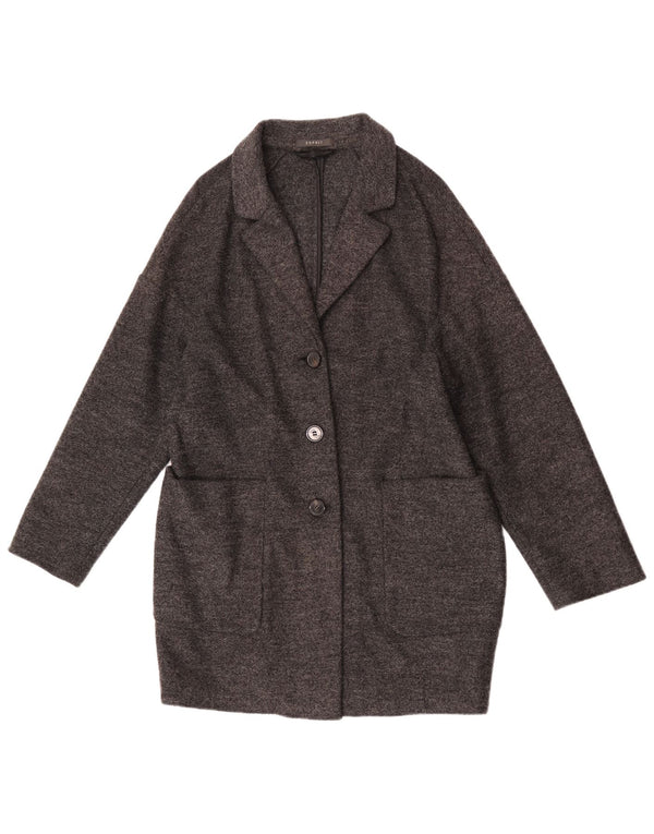 Esprit Pulover cardigan cu lungă și lungă pentru femei UK 16, mare, gri pete
