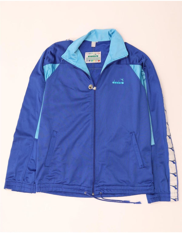 Jachetă de trening grafică pentru bărbați Diadora UK 44 XL, albastru, color block