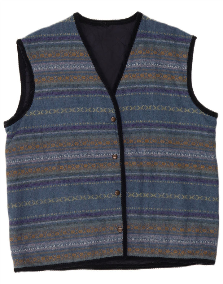 Gilet pentru femei VINTAGE UK 12 Medium Blue Striped