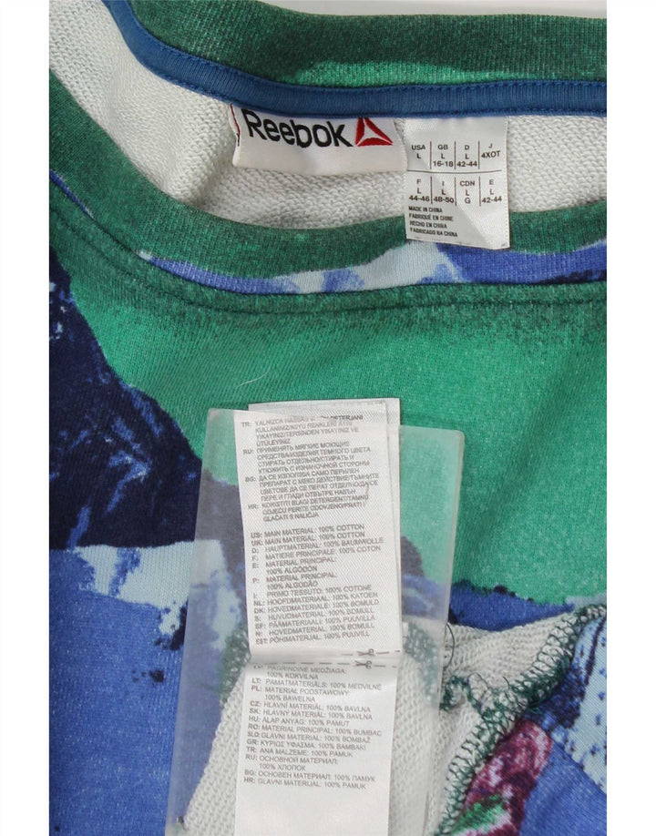Pulover Reebok pentru damă, cu grafică, UK 16/18, mare, multicolor