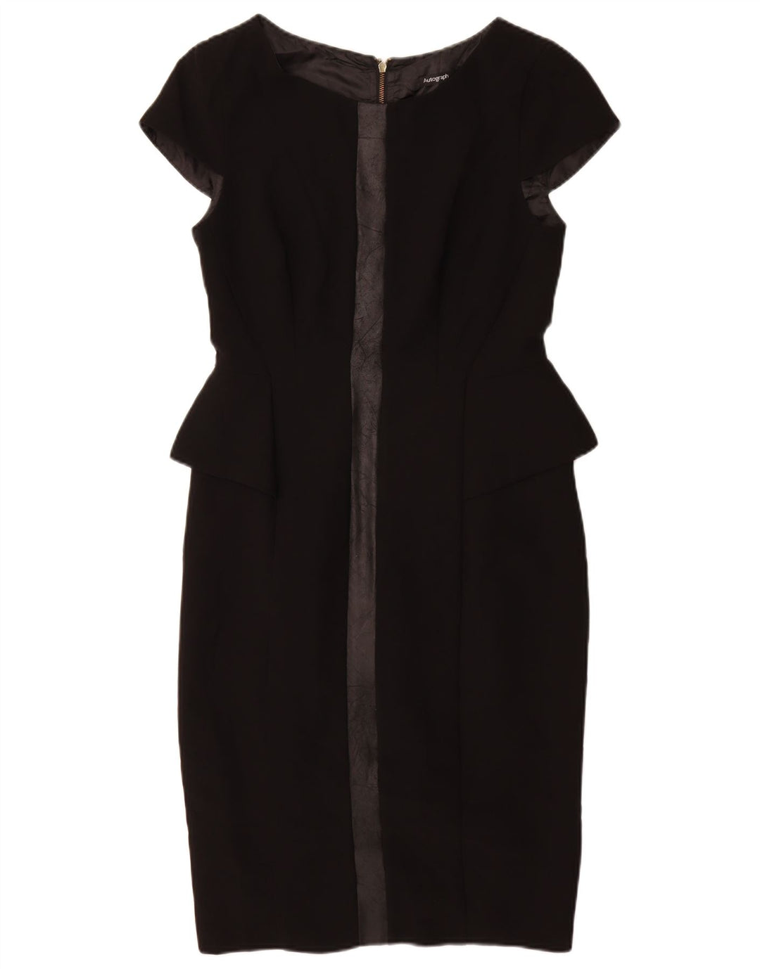MARKS & SPENCER Rochie Autograph Peplum pentru femei UK 10 Poliester negru mic