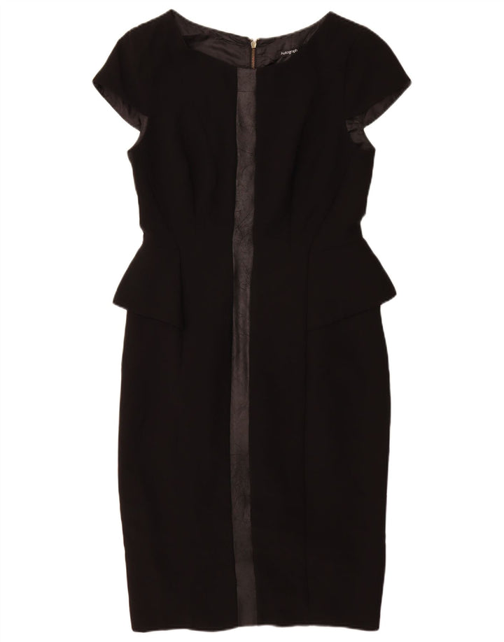 MARKS & SPENCER Rochie Autograph Peplum pentru femei UK 10 Poliester negru mic