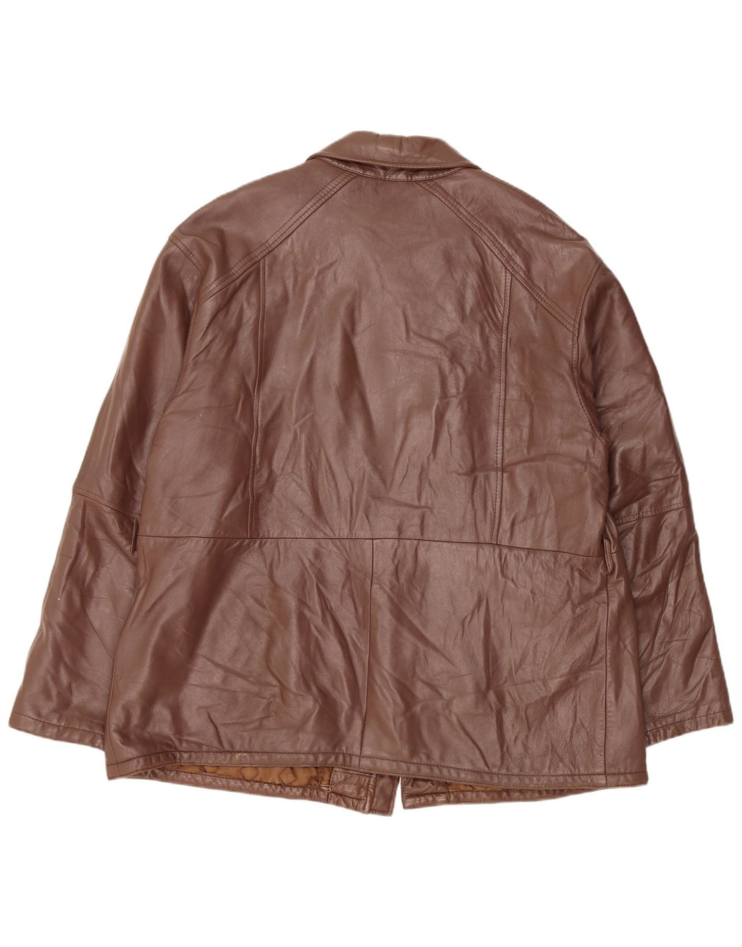 Jachetă de piele pentru bărbați VINTAGE IT 56 3XL maro