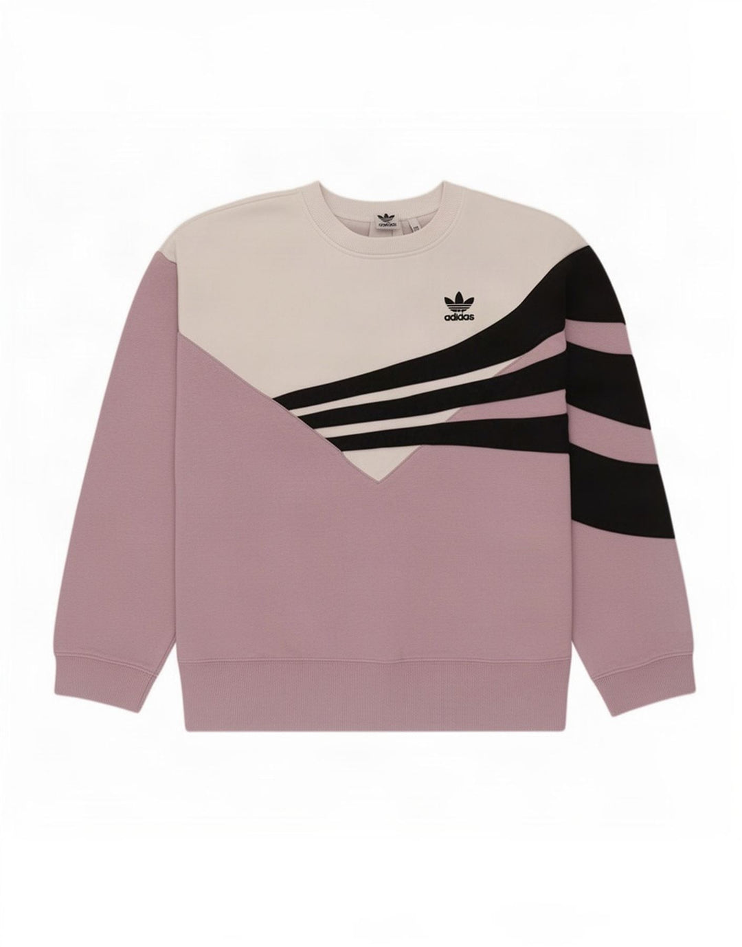Pulover supradimensionat pentru femei Adidas UK 14 Roz mediu Colorblock