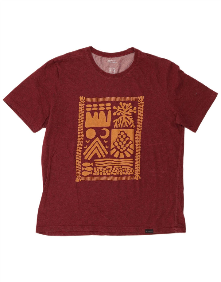 Tricou grafic Decathlon pentru bărbați Top mare burgundă
