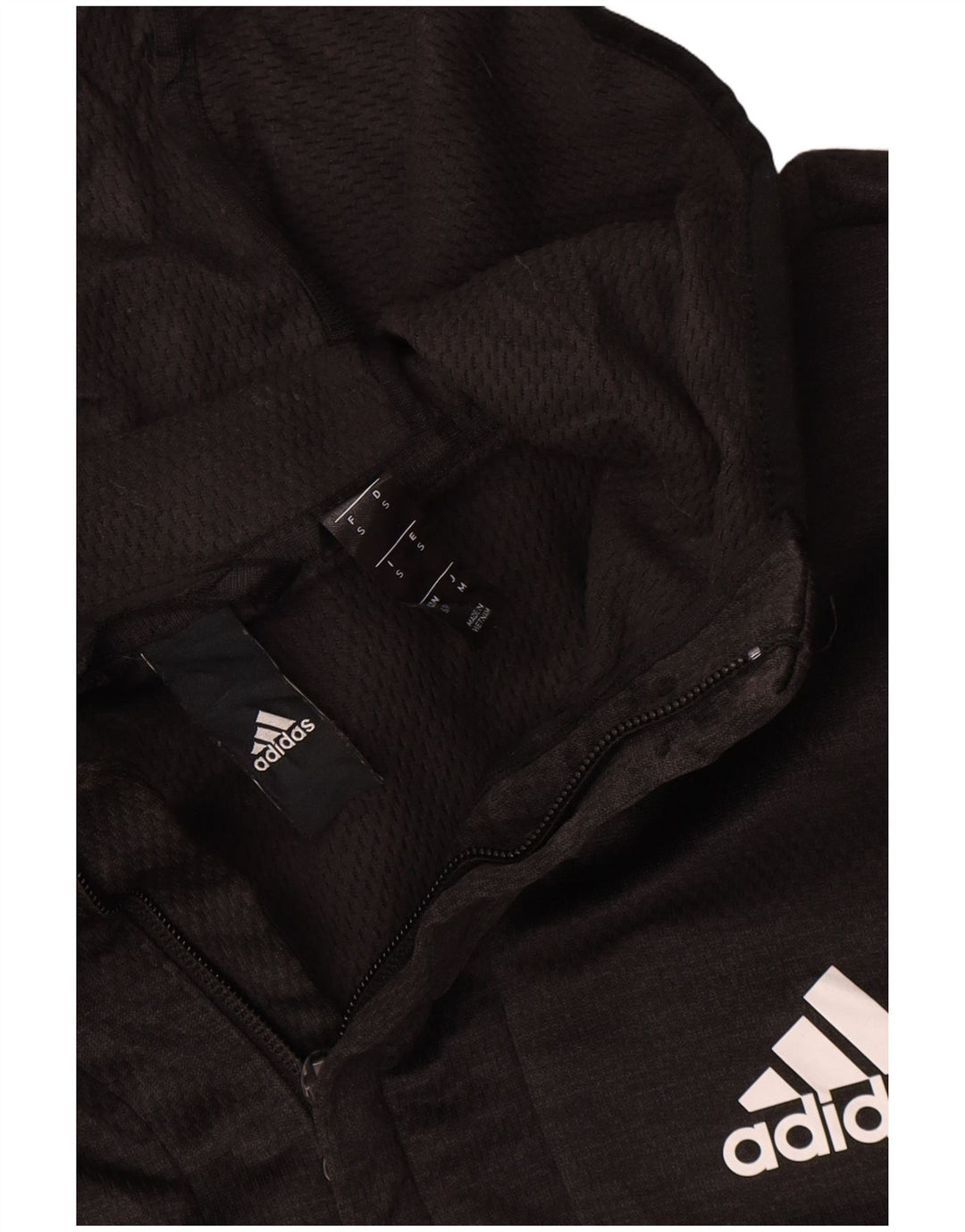 Jachetă de trening pentru bărbați Adidas cu glugă, poliester, gri mic