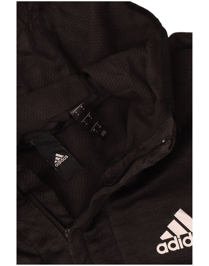 Jachetă de trening pentru bărbați Adidas cu glugă, poliester, gri mic