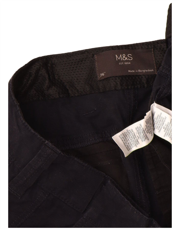 Pantaloni scurți cargo pentru bărbați Marks & Spencer W36, mari, negru, bumbac