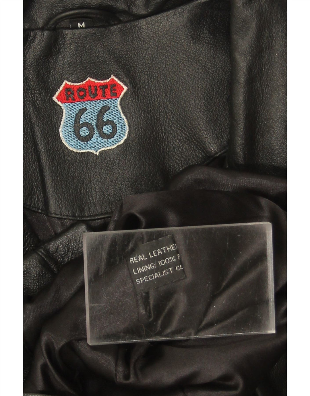 ROUTE 66 Mens Leather Jacket UK 38 Medium Black Leather