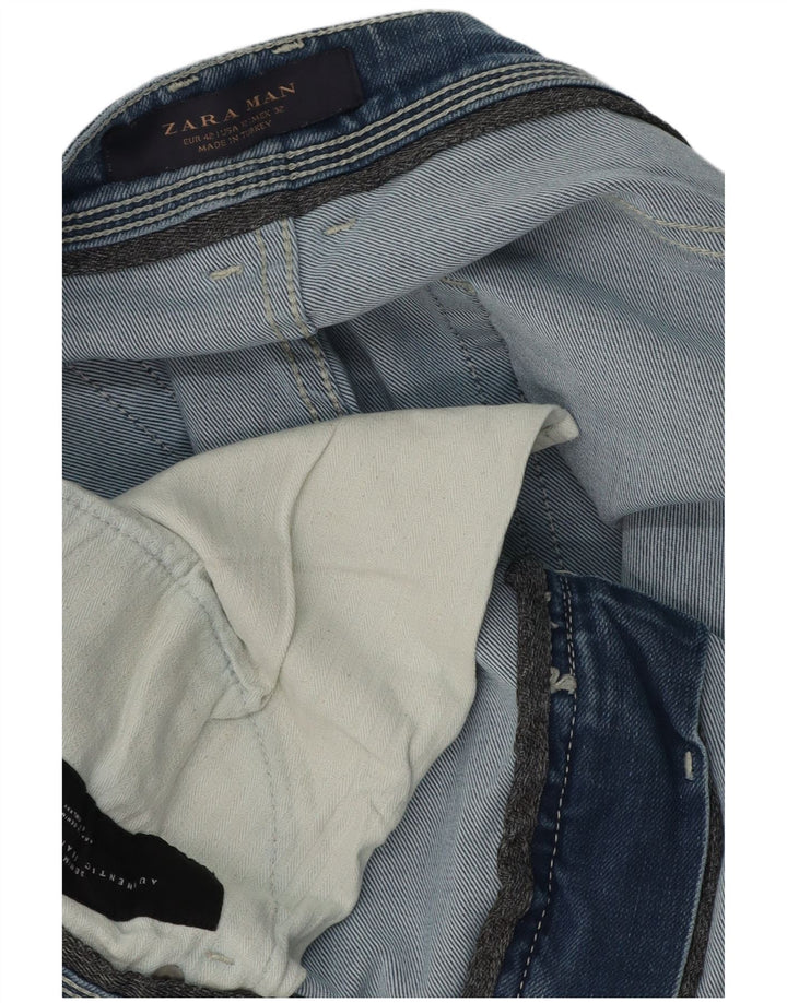 Blugi slim pentru bărbați Zara EU 42 Large W32 L26 Albastru