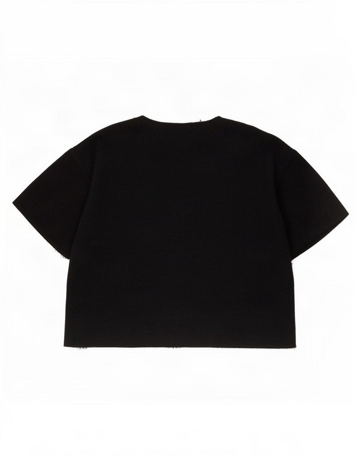 Tricou Crop pentru femei Zara UK 14 Poliester mediu negru