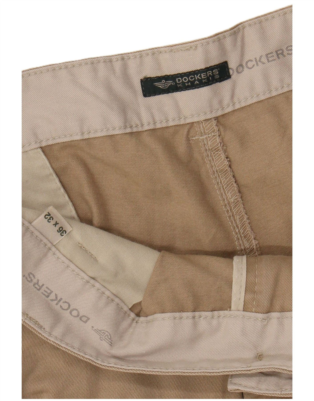 DOCKERS Pantaloni chino drepți kaki pentru bărbați W36 L32 bej