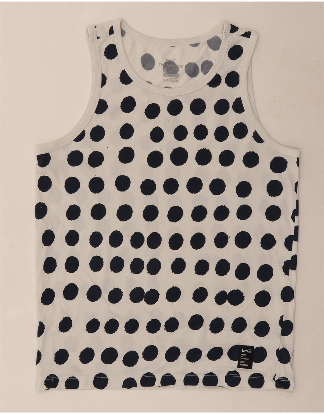 Vest Vest Top Dri Fit Nike pentru bărbați, mediu alb, buline