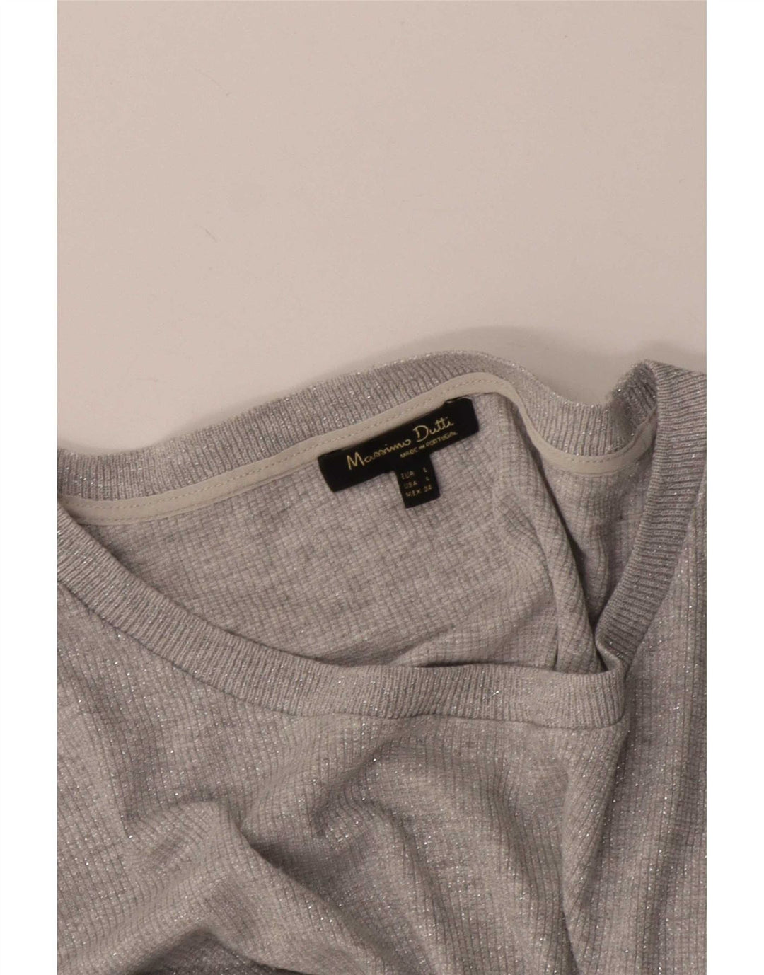 Top pentru femei Massimo Dutti cu mâneci 3/4 UK 16 mare gri