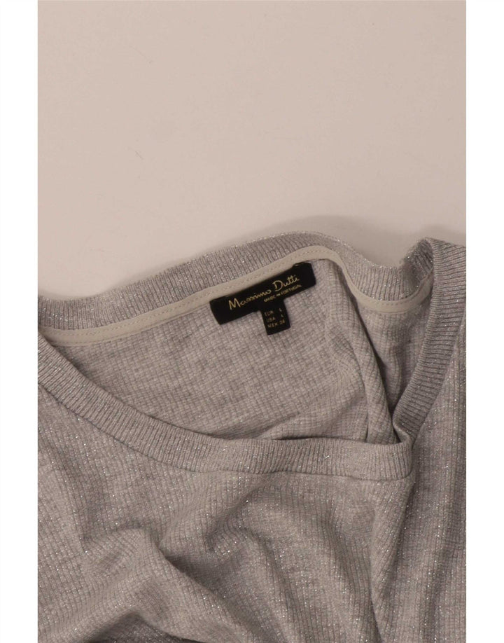 Top pentru femei Massimo Dutti cu mâneci 3/4 UK 16 mare gri