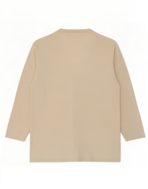 Pulover cardigan pentru femei Marks & Spencer cu mâneci 3/4 UK 12 Bej mediu