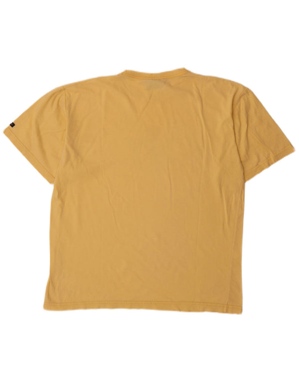 Tricou grafic Navigare pentru bărbați Top din bumbac galben mediu