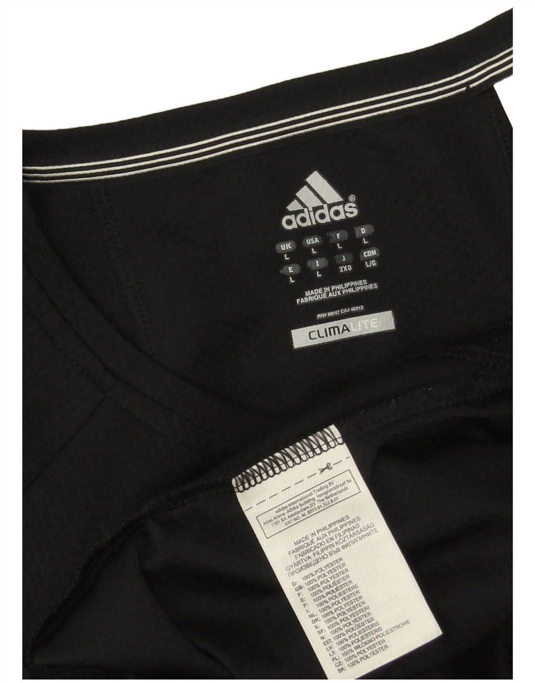 Tricou ADIDAS Climalite pentru bărbați Top mare din poliester negru