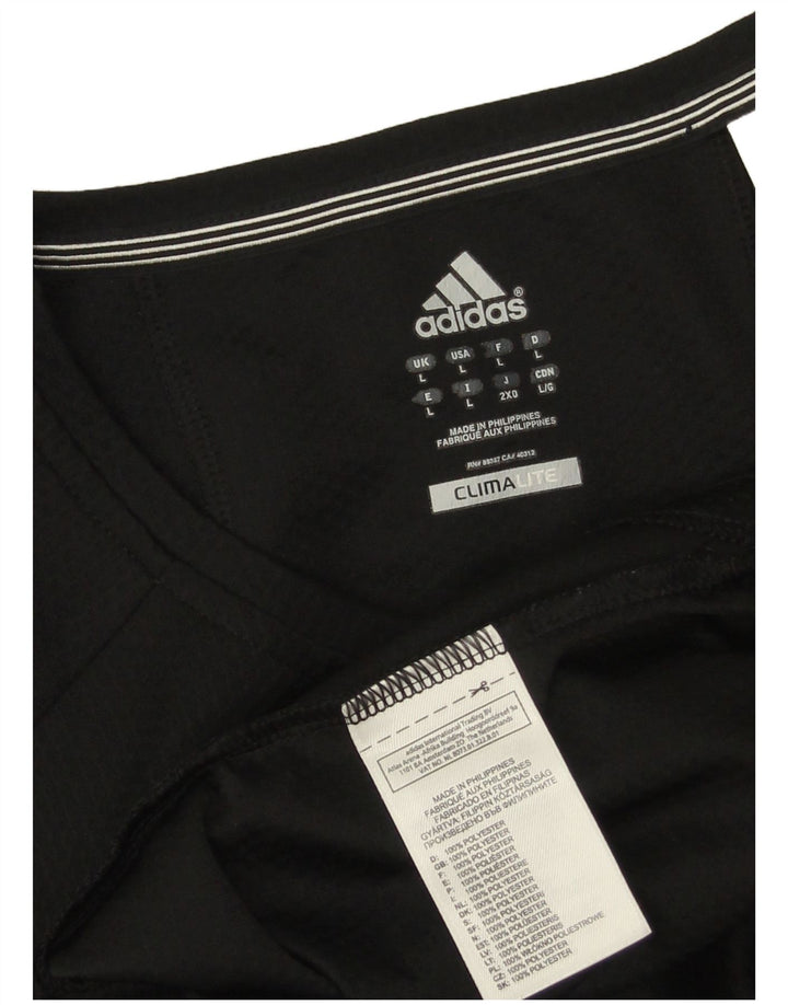 Tricou ADIDAS Climalite pentru bărbați Top mare din poliester negru