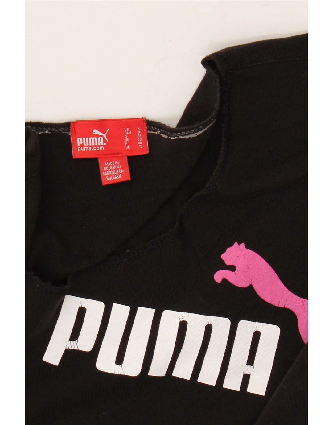 Tricou cu mânecă lungă cu grafică Puma pentru femei UK 10 Small Black