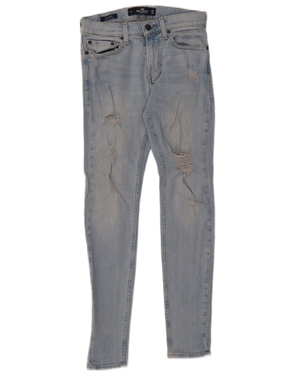 Blugi super skinny de damă HOLLISTER Distressed W28 L30 Bumbac albastru