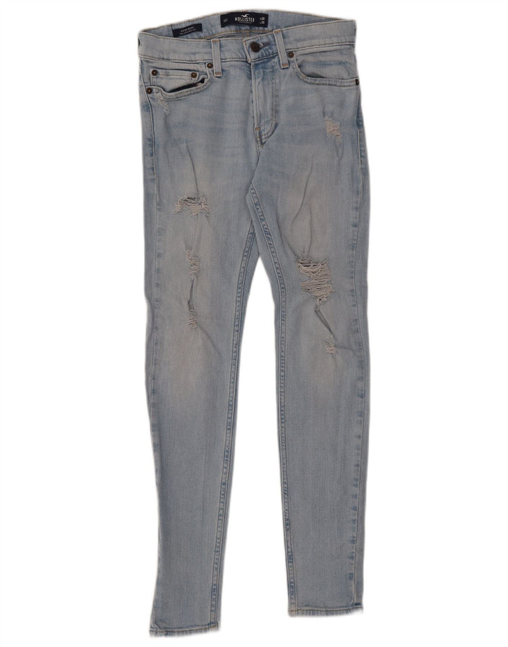 Blugi super skinny de damă HOLLISTER Distressed W28 L30 Bumbac albastru