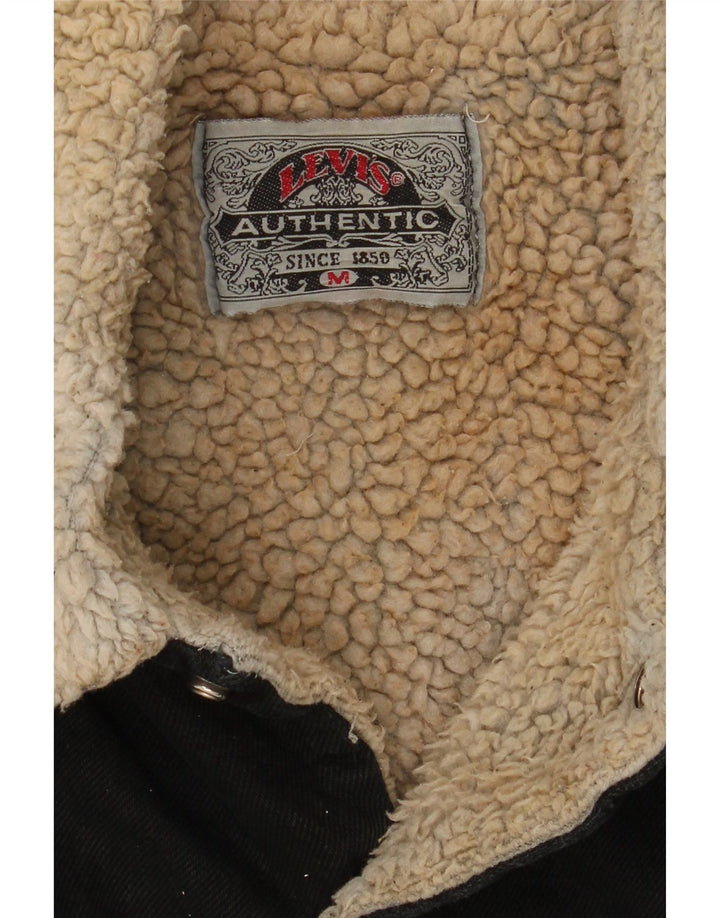 Jachetă de blugi Sherpa pentru bărbați Levi's UK 38 Medium Black
