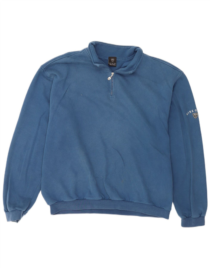 Hanorac pentru bărbați Nike, cu fermoar, cu gât, XL, bumbac, albastru