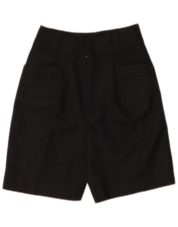 Pantaloni scurți casual pentru femei VINTAGE cu talie înaltă EU 36 Mici W28 Lână nouă gri