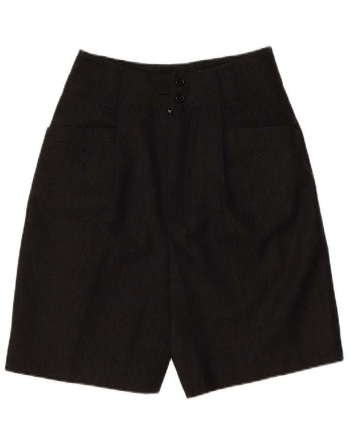 Pantaloni scurți casual pentru femei VINTAGE cu talie înaltă EU 36 Mici W28 Lână nouă gri