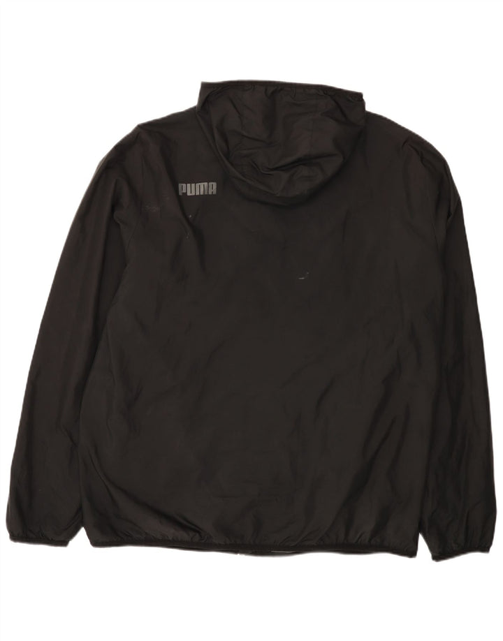 Jachetă de ploaie cu glugă Puma pentru bărbați UK 18 XL, poliester negru