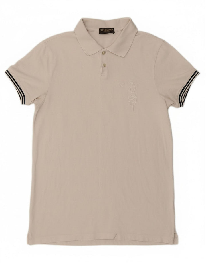 TRUSSARDI Boys Polo Shirt 15-16 Years White Cotton