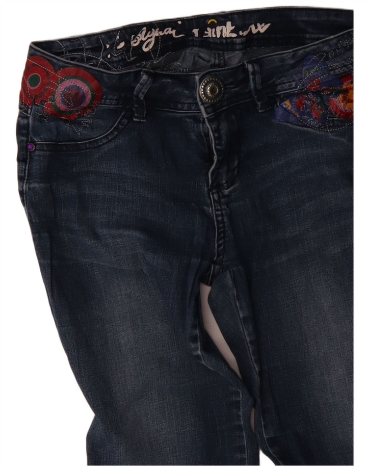 Pantaloni de jogging pentru femei Desigual Rainbow Blugi drepti W28 L30 Blue Geometric