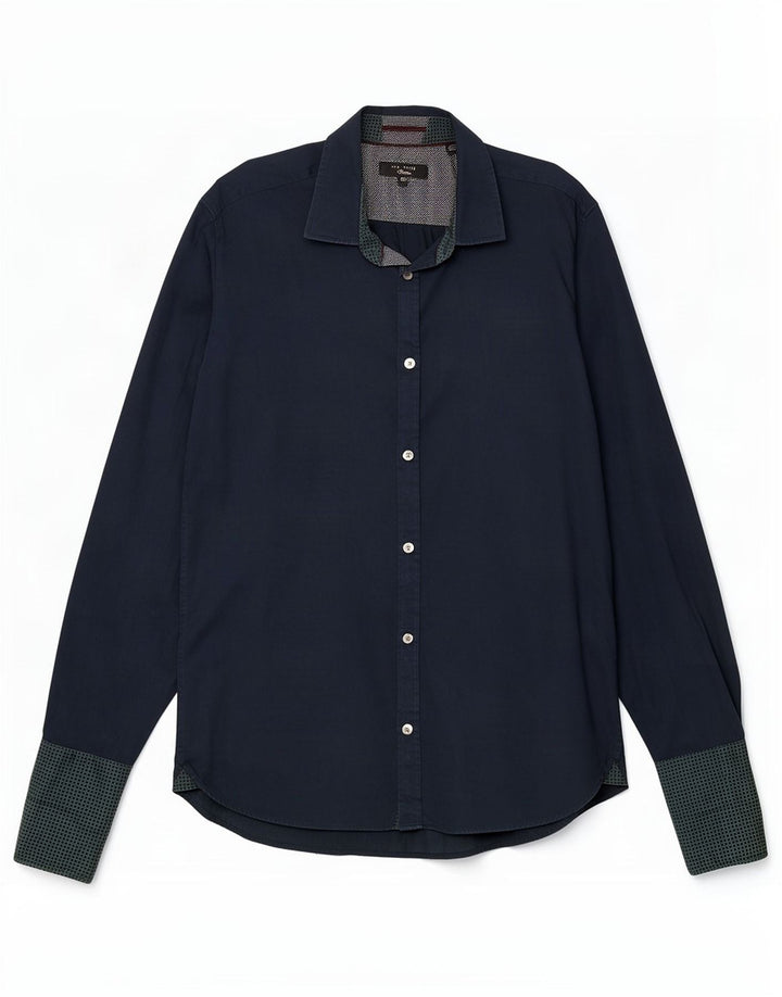 Cămașă formală pentru bărbați Ted Baker Mărimea 15.5 Mediu Bleumarin cu pete