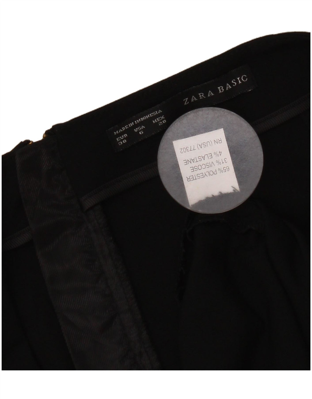 Fusta Creion Femei Zara EU 38 Mic W28 Poliester Negru