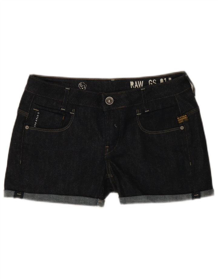 Pantaloni scurți din blugi pentru femei G-Star W29, bumbac, albastru bleumarin mediu