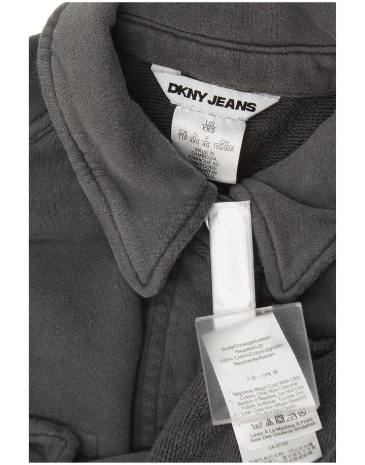 Cămașă supradimensionată Dkny pentru femei UK 2 2XS bumbac gri