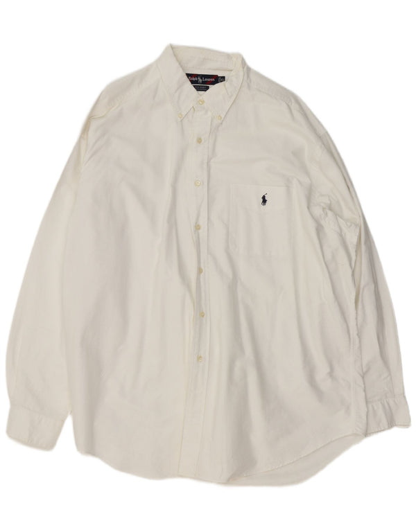 Cămașă mare și înaltă pentru bărbați Ralph Lauren, bumbac alb XL