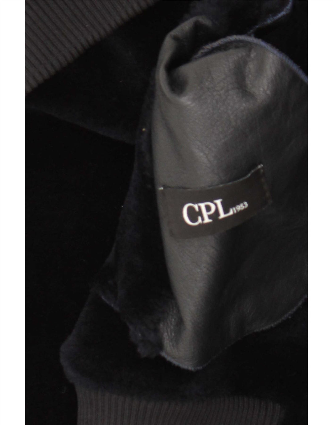 CPL1953 Jachetă Bomber din shearling pentru femei UK 20 2XL bleumarin din shearling