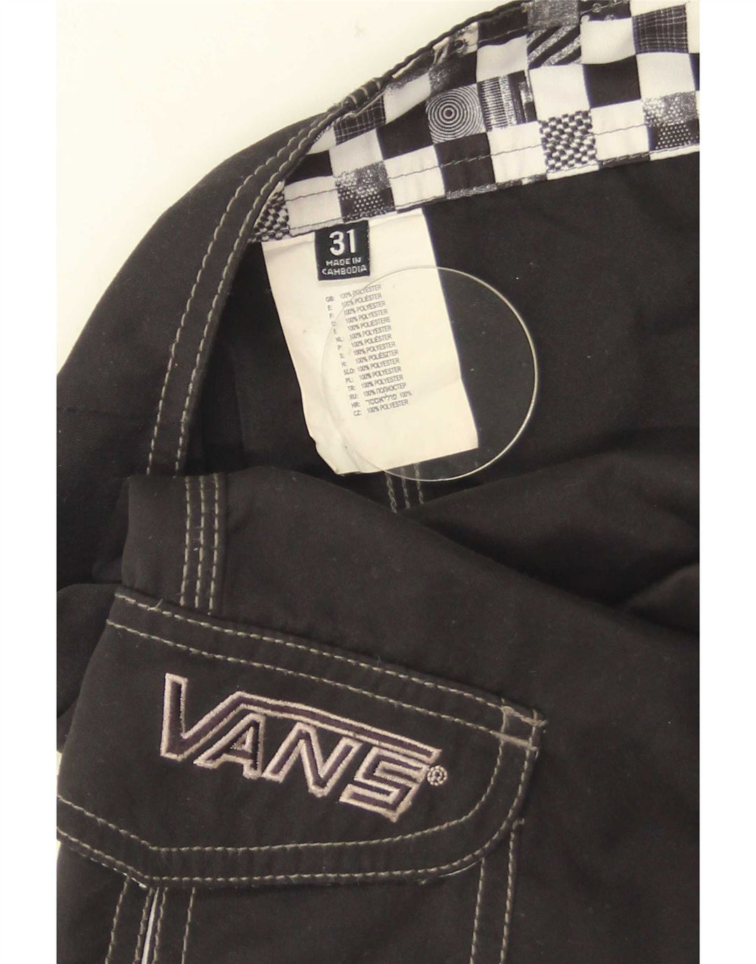 Pantaloni scurți de înot Vans pentru bărbați, poliester mediu negru