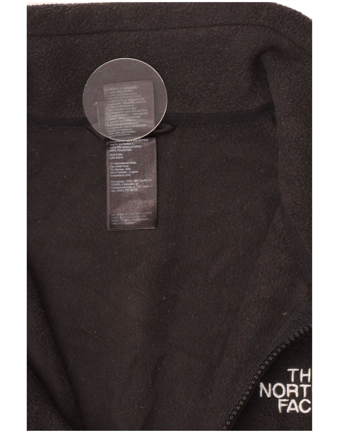 The North Face Mens Liner Fleece Jacket UK 38 Medium Black Poliester