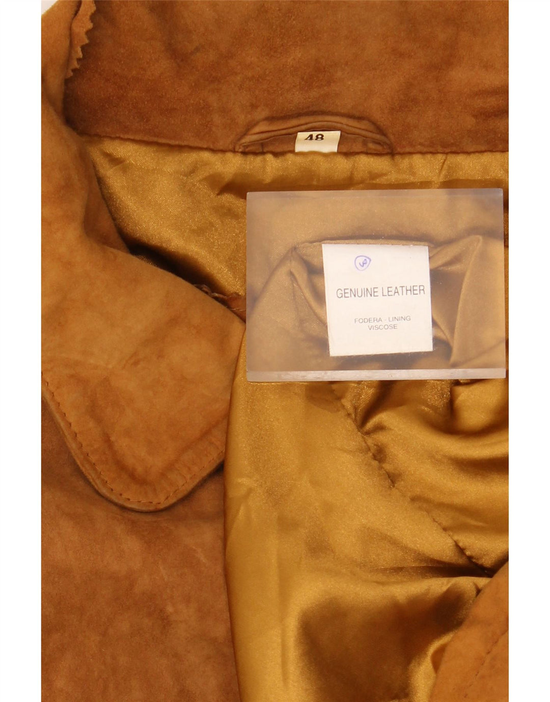 Jachetă supradimensionată pentru bărbați VINTAGE IT 48 din piele maro medie