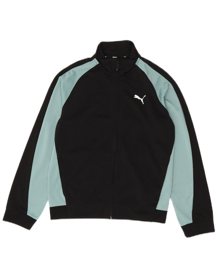 Jachetă de trening Puma pentru băieți 11-12 ani, mediu negru, color block