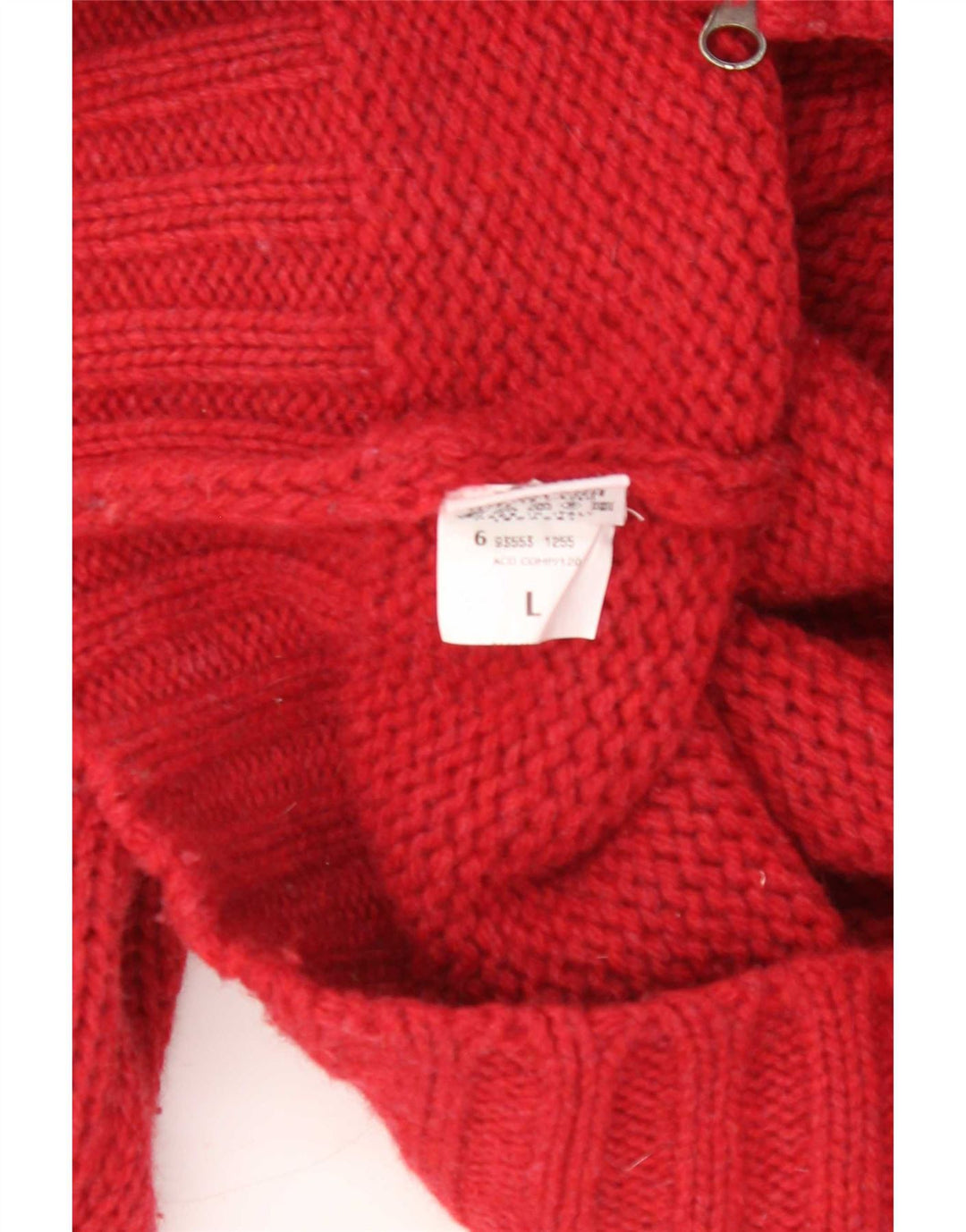 Pulover cardigan pentru bărbați White Sails, lână virgină, roșie, mare